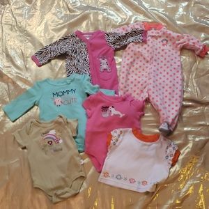 Bundle of 6 Baby Girl Clothes Size 3 Months
